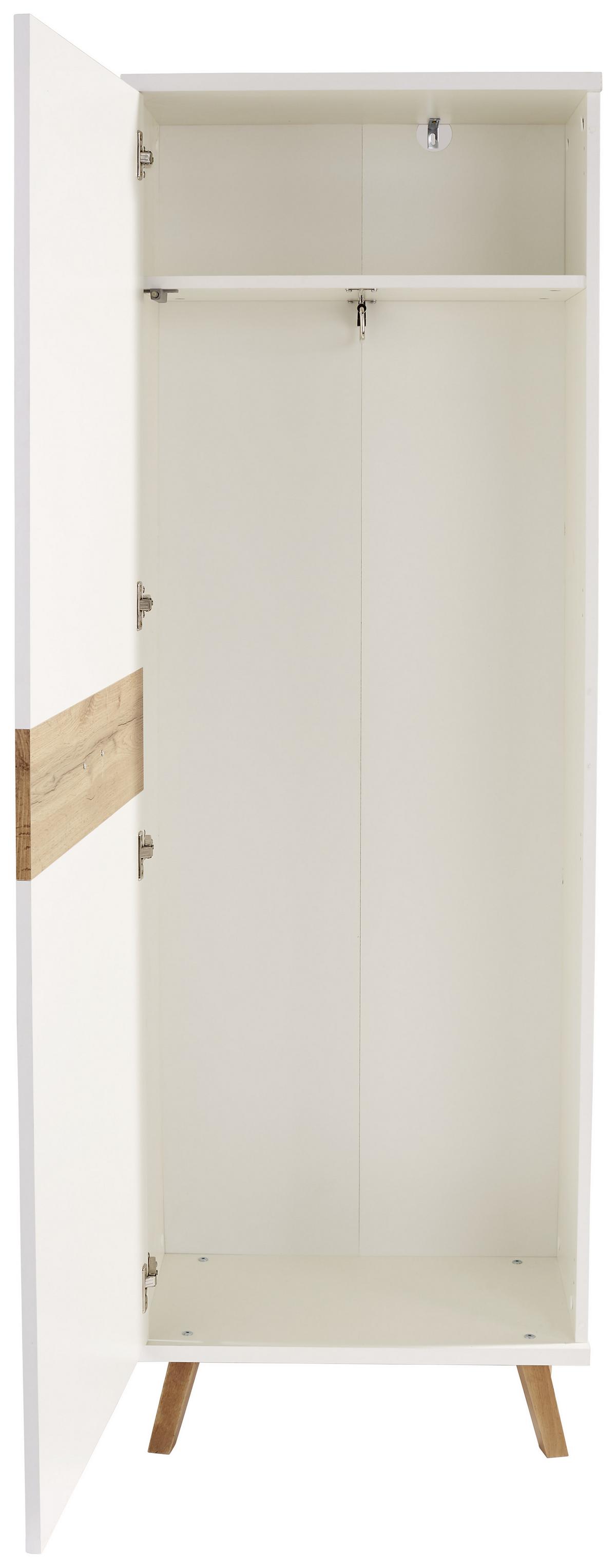 Garderobenschrank Rivoli Weiß/Eiche Dekor B: 60 cm - Eichefarben/Weiß, MODERN, Holzwerkstoff (60/180/35,5cm)
