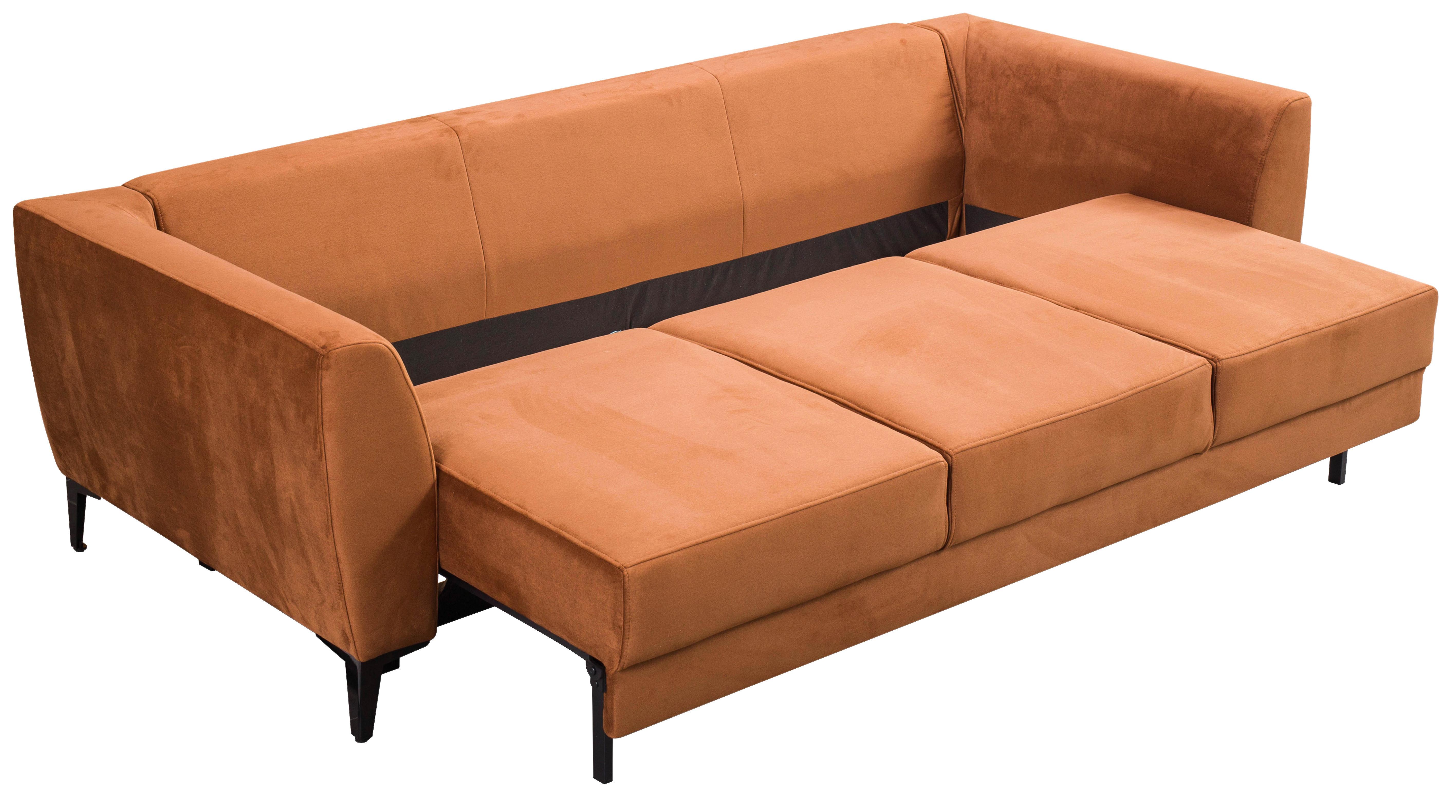 Rozkladacia Pohovka Imperia S Úložným Priestorom, Hnedá - hnedá/čierna, Moderný, kov/textil (243/91/106cm)