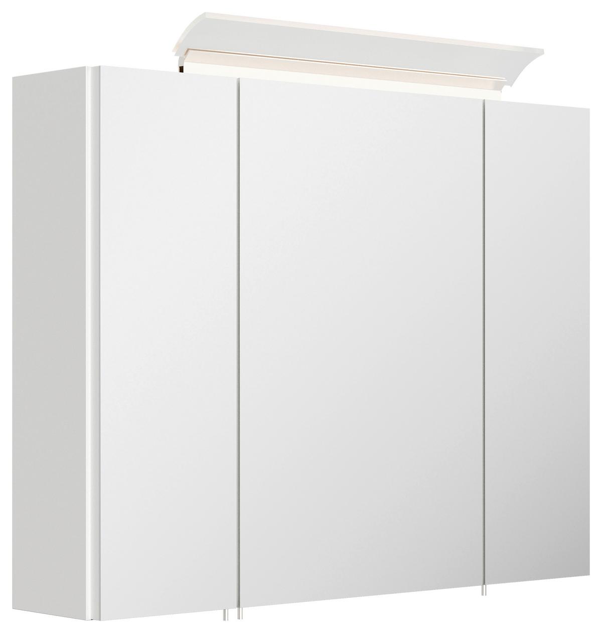 BADEZIMMER Limes, Weiß HG B: 80 cm - Weiß Hochglanz/Weiß, Basics, Keramik/Holzwerkstoff (80cm) - MID.YOU