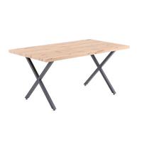 Esstisch Schwarz, Naturfarben L: 160cm - Schwarz/Naturfarben, Design, Holzwerkstoff/Metall (160/90/75cm) - Livetastic