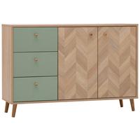 Sideboard Visby Grün/Eichefarben B: 109cm - Eichefarben/Grün, Design, Holzwerkstoff (109/73,9/33,05cm) - MID.YOU