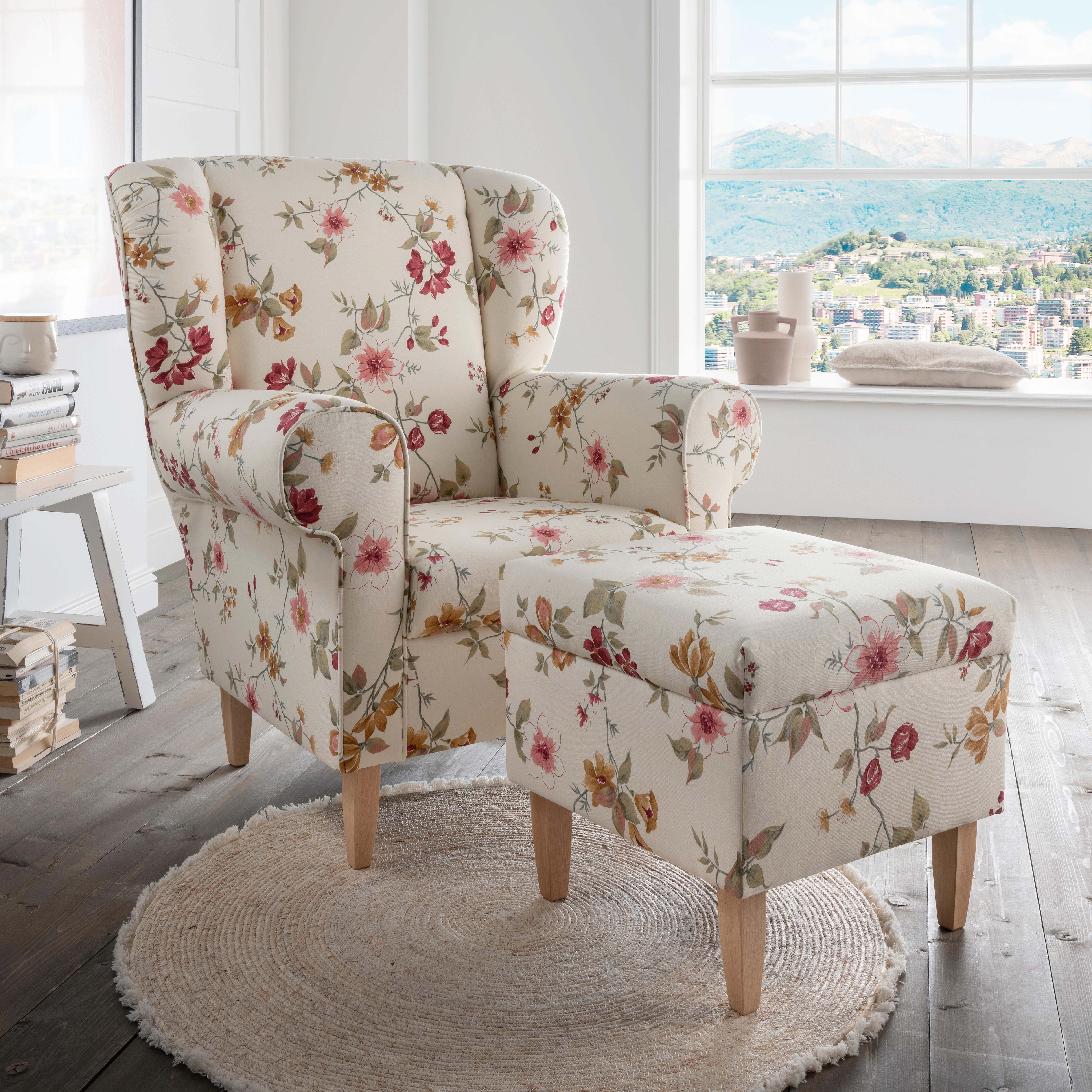 Sesselset Asino Beige/rot B: 80 Cm - Beige/Rot, KONVENTIONELL, Textil (80/102/86cm) - Livetastic