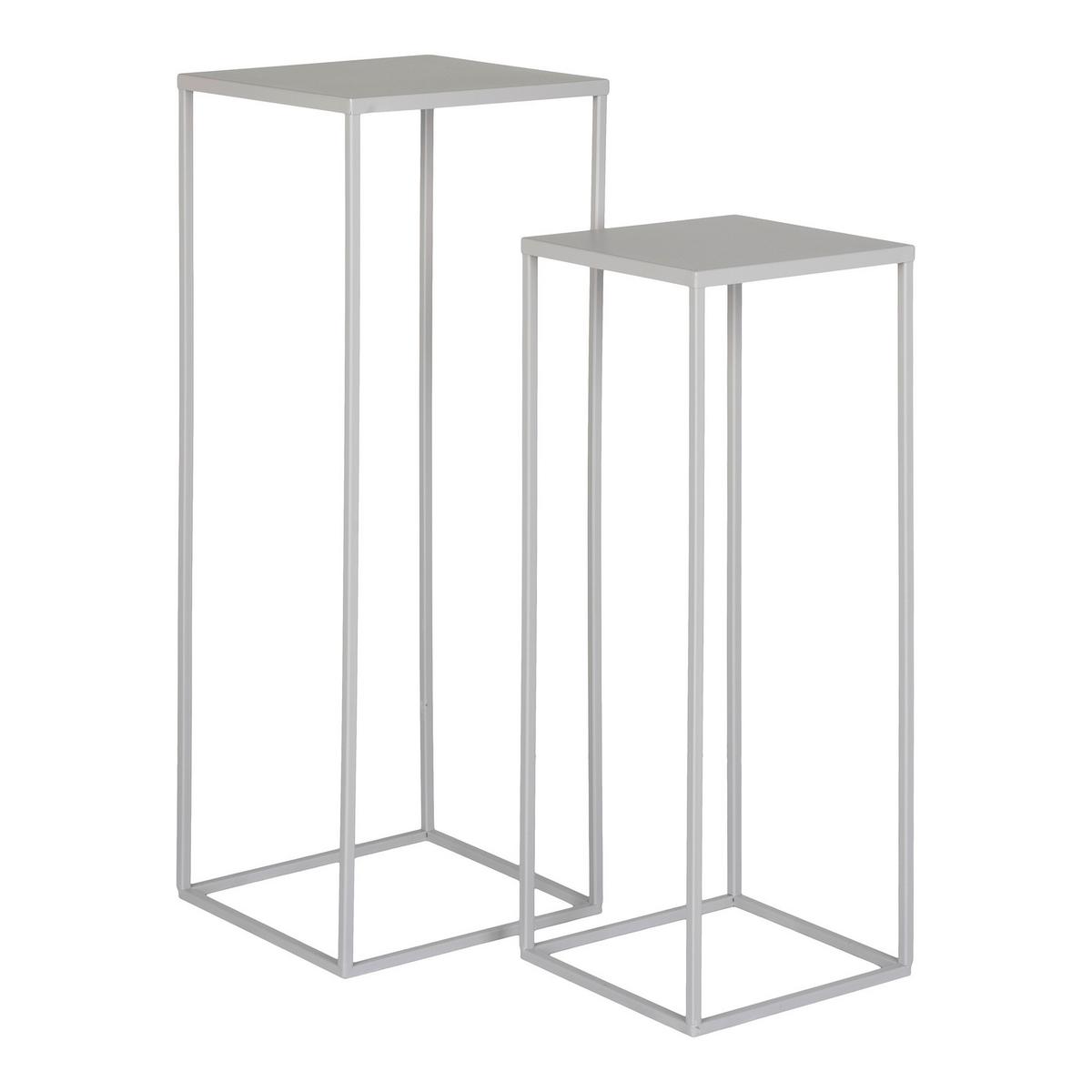 Blumentischset Beja Hellgrau 2-Teilig - Hellgrau, Design, Metall