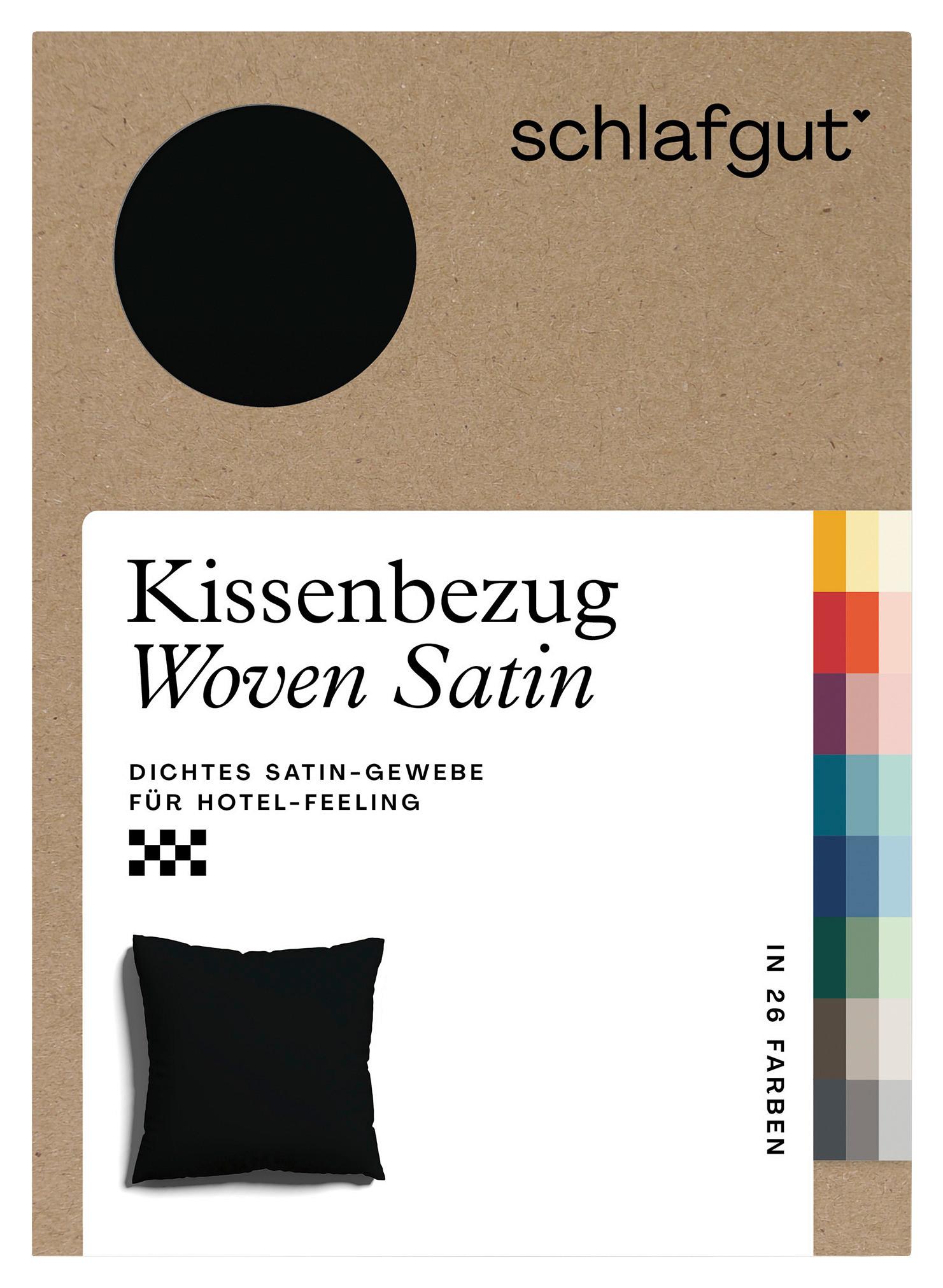 Kissenhülle Woven Satin - Schwarz, Basics, Textil (40/40cm) - Schlafgut