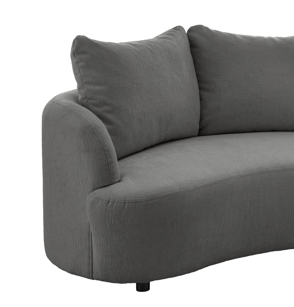 Ecksofa Doppo, Graubraun S: 139x250 cm - Graubraun/Schwarz, MODERN, Textil (139/250cm) - Livetastic