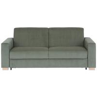 2-sitzer-sofa Lucy Mit Schlaffunktion Grün Cord - Schwarz/Naturfarben, MODERN, Holz (198/84/96cm) - Luca Bessoni