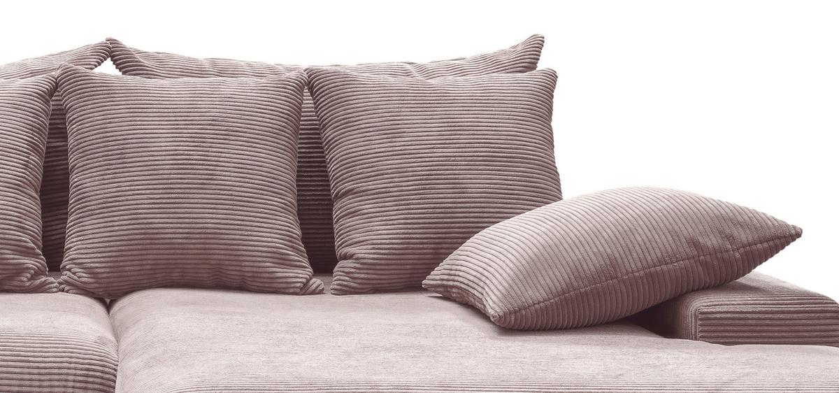 Ecksofa Avellino Rosa S: 278/200 cm - Schwarz/Rosa, MODERN, Textil (278/200cm) - Livetastic