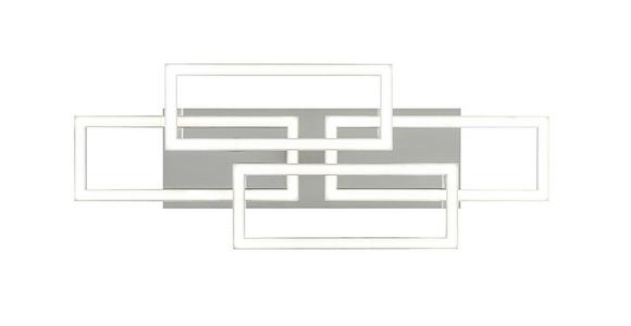 LED-Deckenleuchte Niya - Chromfarben/Silberfarben, MODERN, Kunststoff/Metall (72/28,4/8cm) - Luca Bessoni