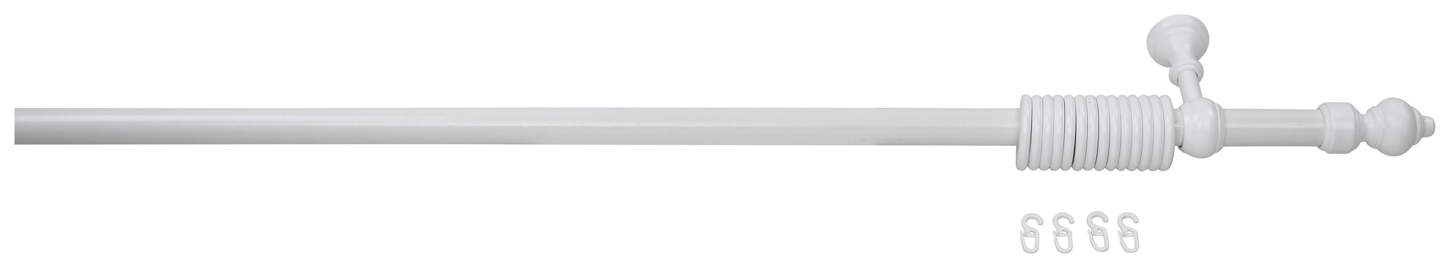 Rundstangengarnitur Benno Weiß L: 220 cm Kürzbar - Weiß, KONVENTIONELL, Kunststoff/Metall (220cm) - Ondega