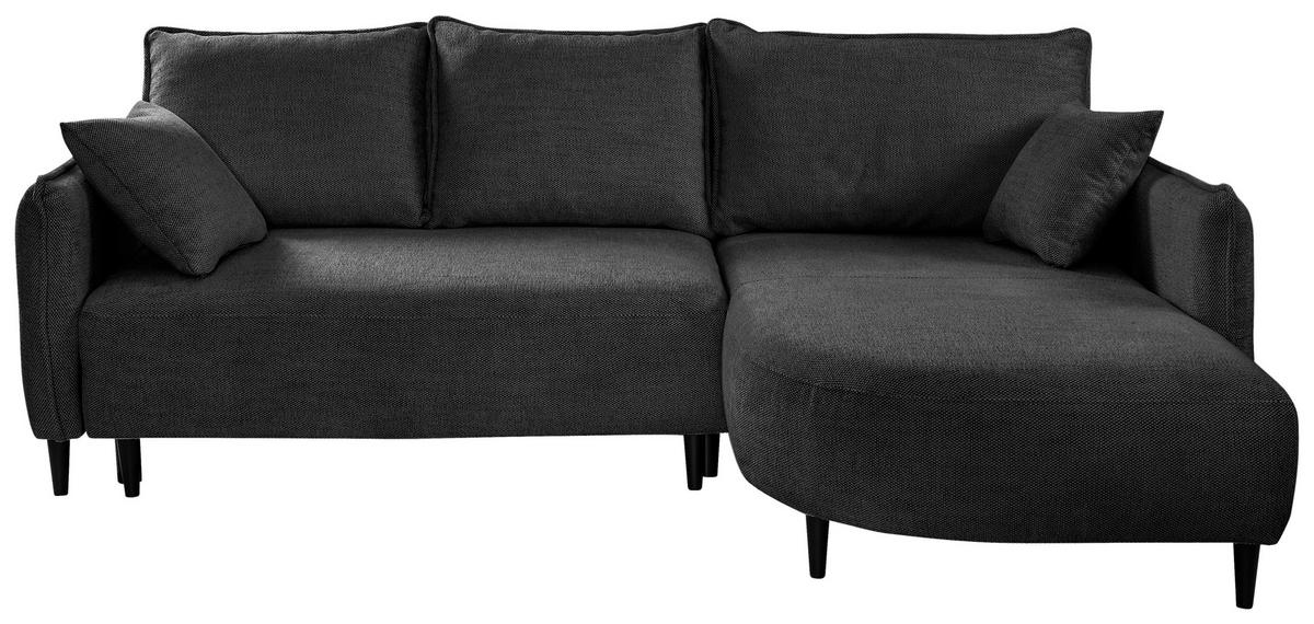 Ecksofa Sycylia Dunkelgrün/schwarz, 244 Cm - Dunkelgrün/Schwarz, Design, Textil (244/165cm) - MID.YOU