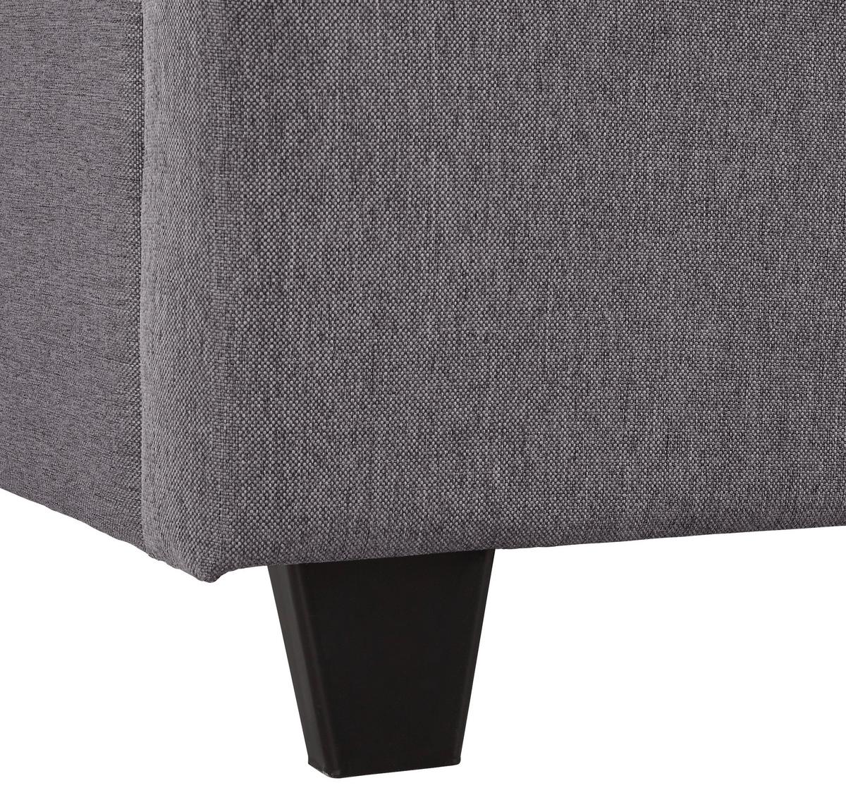 Čalúnená posteľ s čelom FREDERICO, 180x200, sivá - čierna/sivá, Modern, kov/drevo (180/200cm) - Bessagi Home