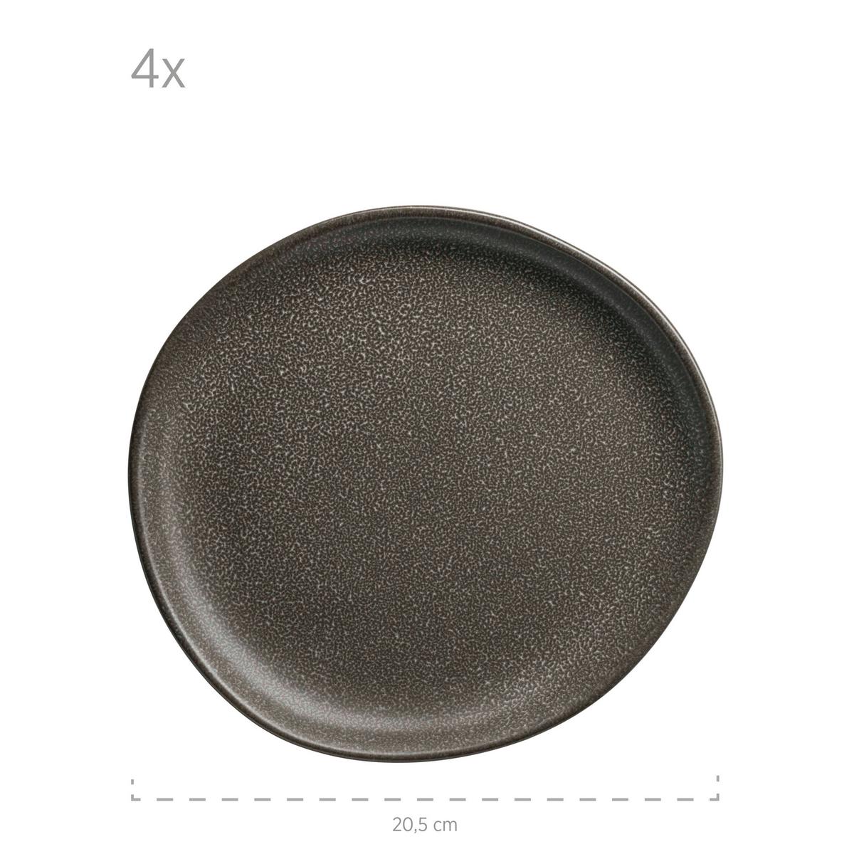 Tafelservice Marlena Dunkelgrau 12-Teilig - Dunkelgrau, Basics, Keramik - Mäser