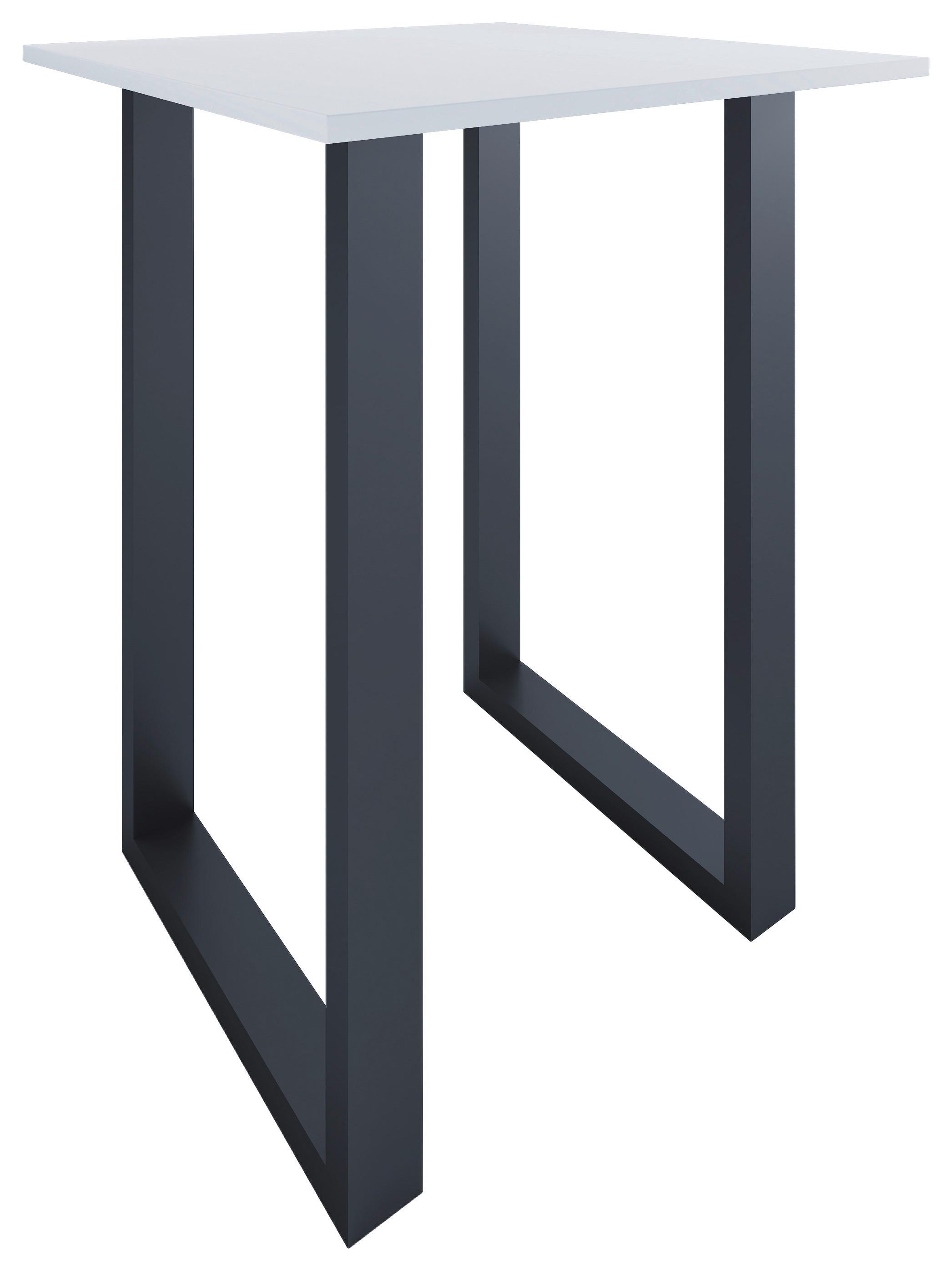 Bartisch Xona B 80x80 - Silberfarben/Schwarz, KONVENTIONELL, Holzwerkstoff/Metall (80/80/102cm)