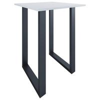 Bartisch Xona B 80x80 - Silberfarben/Schwarz, KONVENTIONELL, Holzwerkstoff/Metall (80/80/102cm)