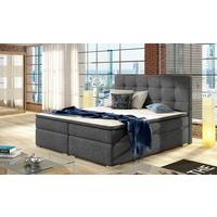 BOXSPRINGBETT Inez Hellgrau LF: 180x200 cm - Silberfarben/Hellgrau, MODERN, Textil (180/200cm) - MID.YOU