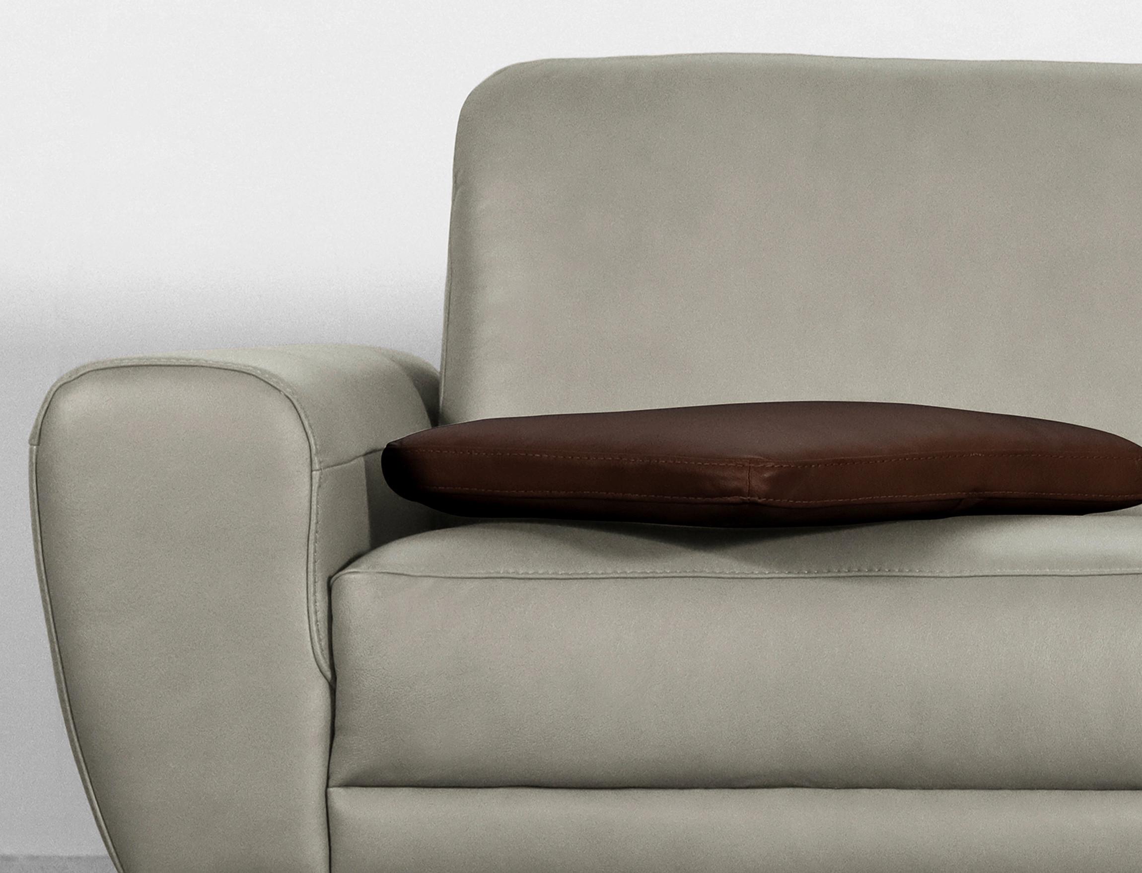 Zierkissen Spring Echtleder D. Braun, B: 52 cm - Dunkelbraun, Design, Leder (52/42/7cm) - Livetastic