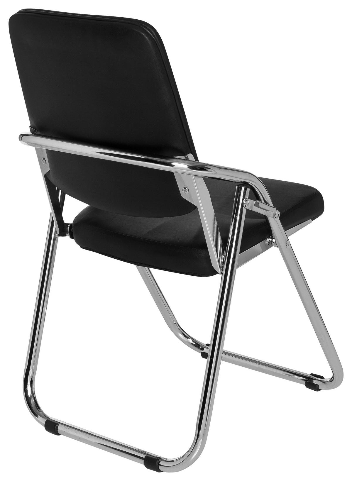 Besucherstuhl Esto Schwarz - Chromfarben/Schwarz, MODERN, Textil/Metall (48/91/40cm) - MID.YOU