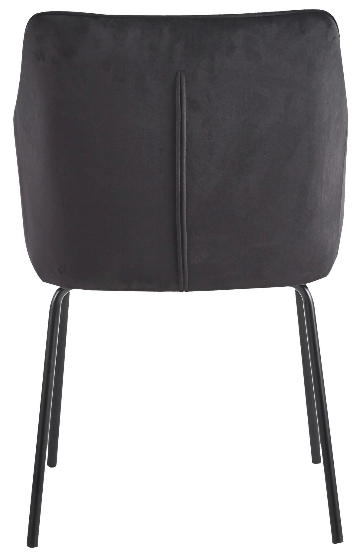 Armlehnstuhl Valia Anthrazit B: 48,5 cm - Anthrazit/Schwarz, Design, Holzwerkstoff/Textil (48,5cm) - MID.YOU