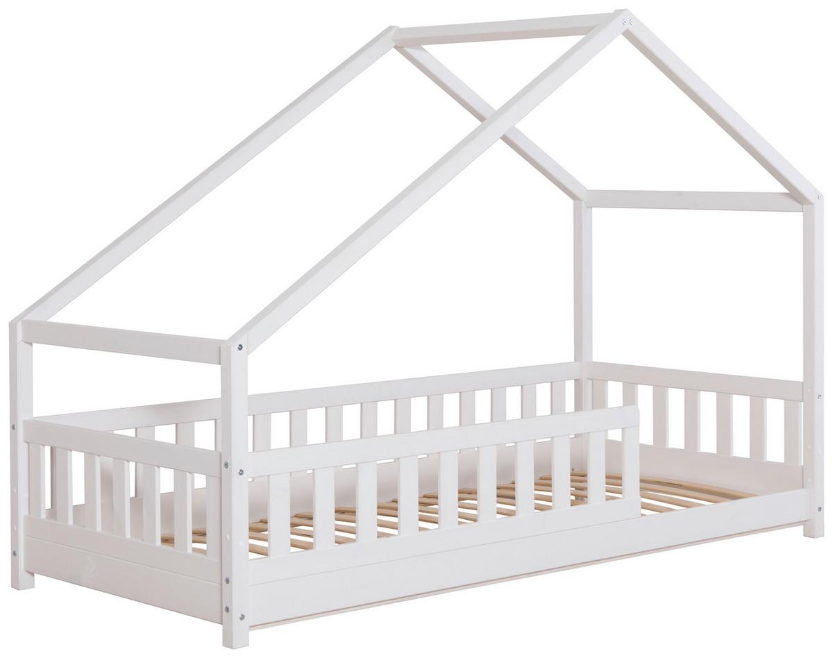 Hausbett Lou Weiß B: 120 Cm - Weiß/Naturfarben, MODERN, Holz/Textil (120/200cm) - MID.YOU