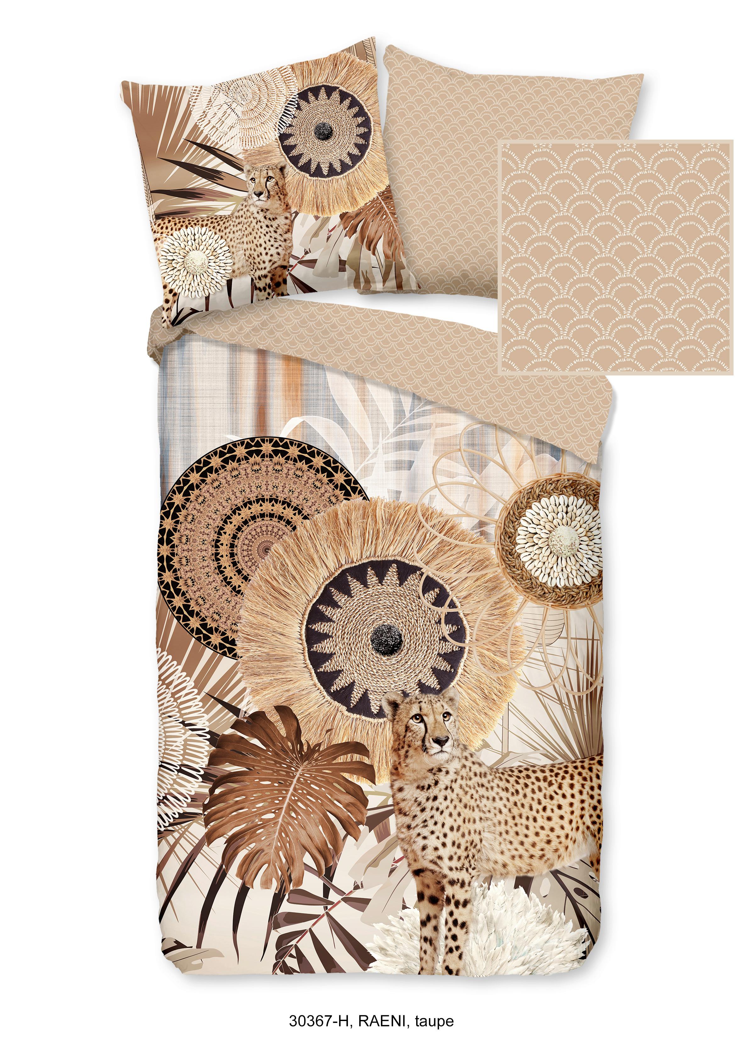 Bettwäsche Reani Braun Taupe Beige 155x220 cm - Taupe/Beige, Design, Textil (155/220cm)