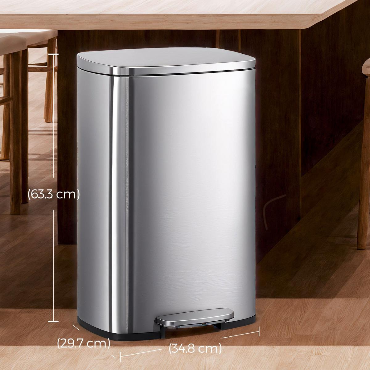 Abfallsammler Edelstahlfarben B: 43,2 cm - Edelstahlfarben/Schwarz, Basics, Kunststoff/Metall (43,2/63,2/37cm)