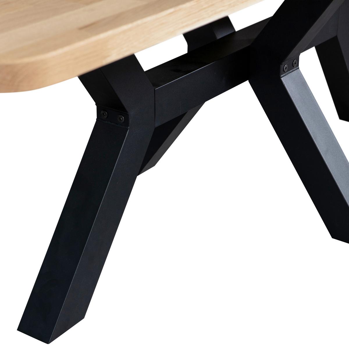 Esstisch Tablo Naturfarben/Schwarz L: 240cm - Schwarz/Naturfarben, MODERN, Holz/Metall (240/100/77cm) - Livetastic