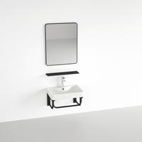 Waschbecken Delta 41 - Schwarz/Weiß, KONVENTIONELL, Keramik/Metall (41/29/70cm) - Sanotechnik