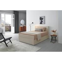 Boxbett Mit Topper 140x200 Cordoba - Creme/Schwarz, Basics, Holz/Textil (140/200cm) - Livetastic