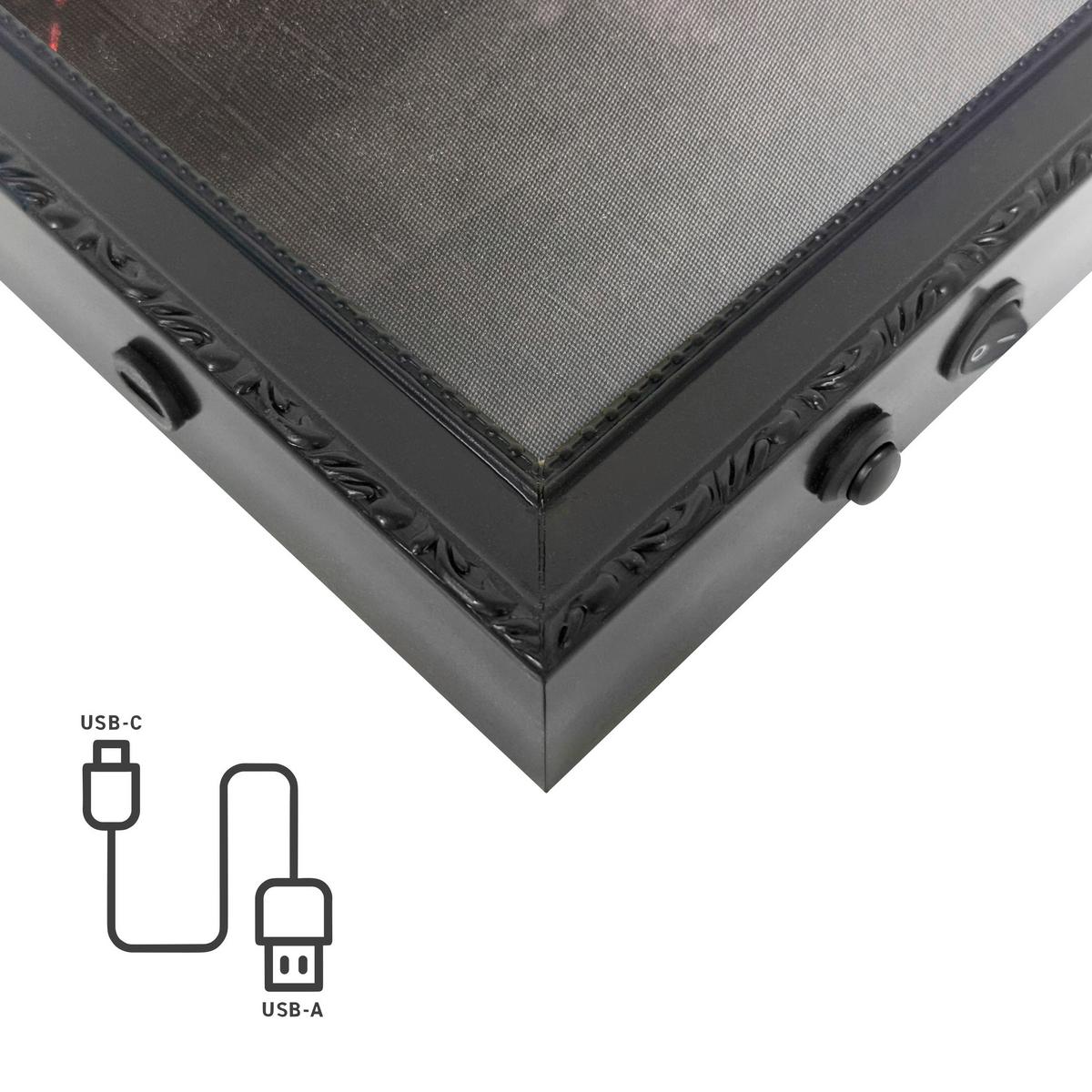 LED-Bild Neon Black Bear - Multicolor/Schwarz, Basics, Holzwerkstoff/Kunststoff (70/100/3,5cm)