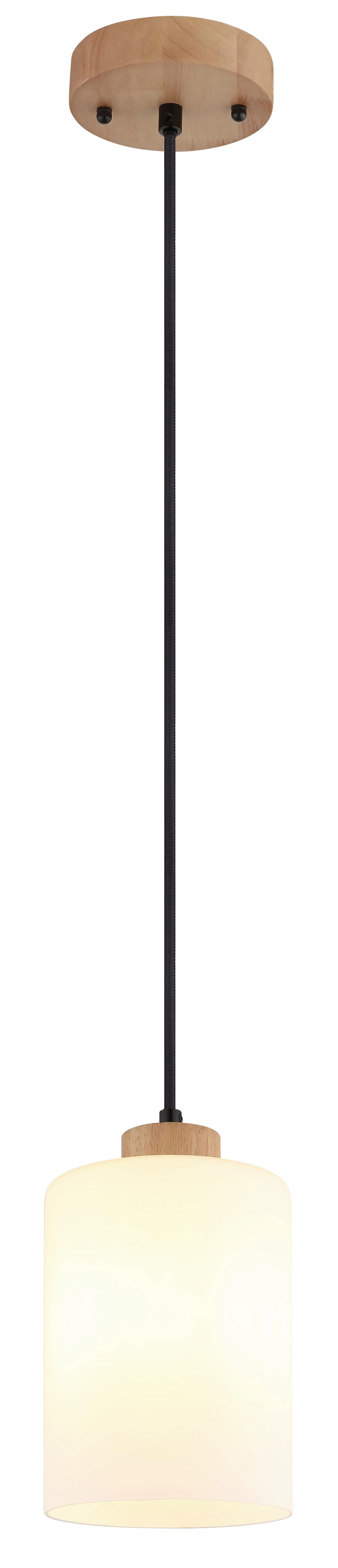 ZÁVĚSNÉ SVÍTIDLO ROWENA - černá/opál, Natur, dřevo/textil (15/120cm) - Globo
