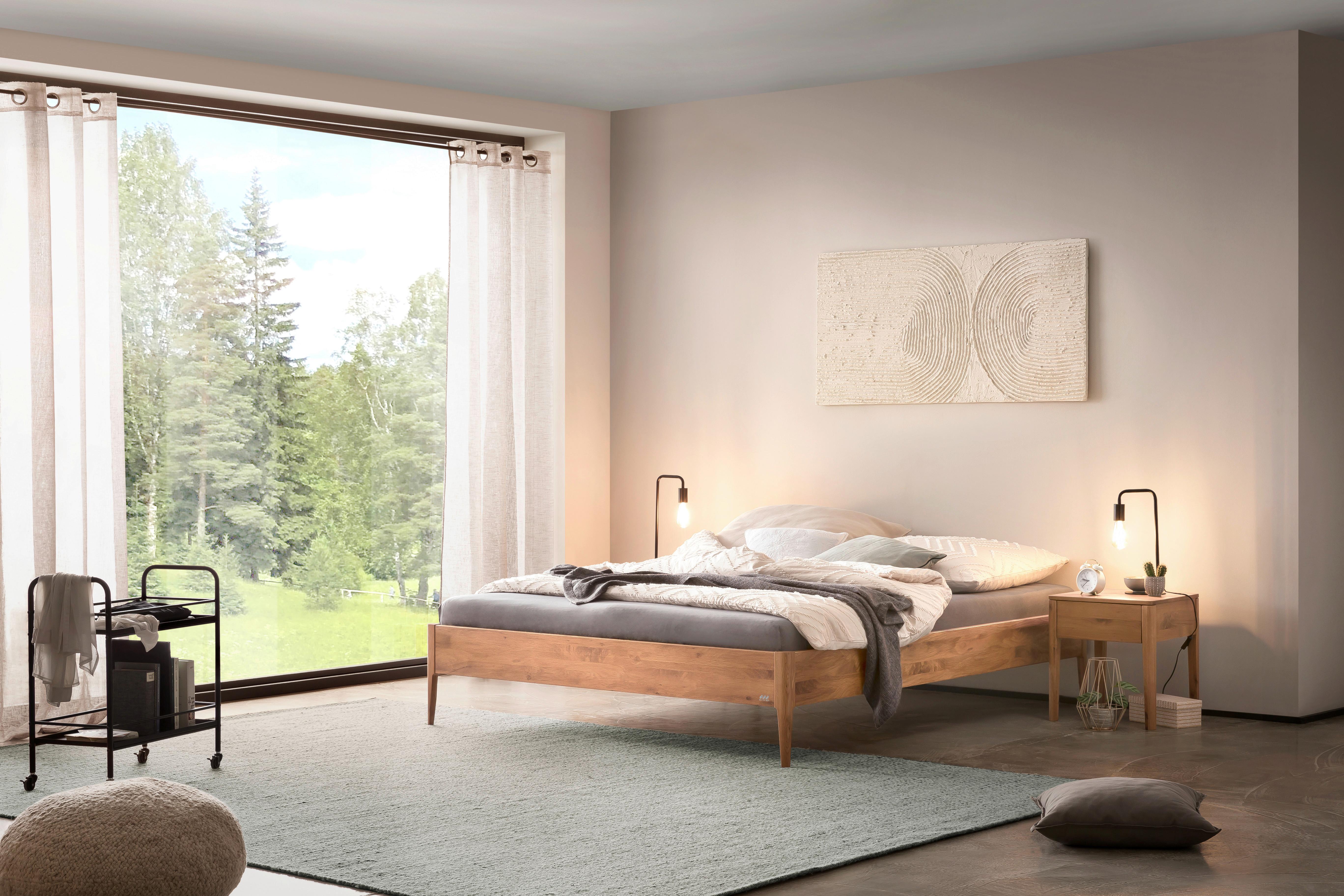 Bett Pieve, Wildeiche 140x200 Cm - Wildeiche, Basics, Holz (140/200cm) - Hasena