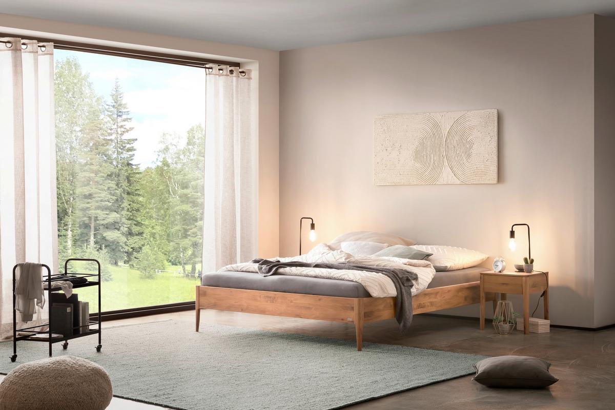 Bett Pieve, Wildeiche 140x200 Cm - Wildeiche, Basics, Holz (140/200cm) - Hasena