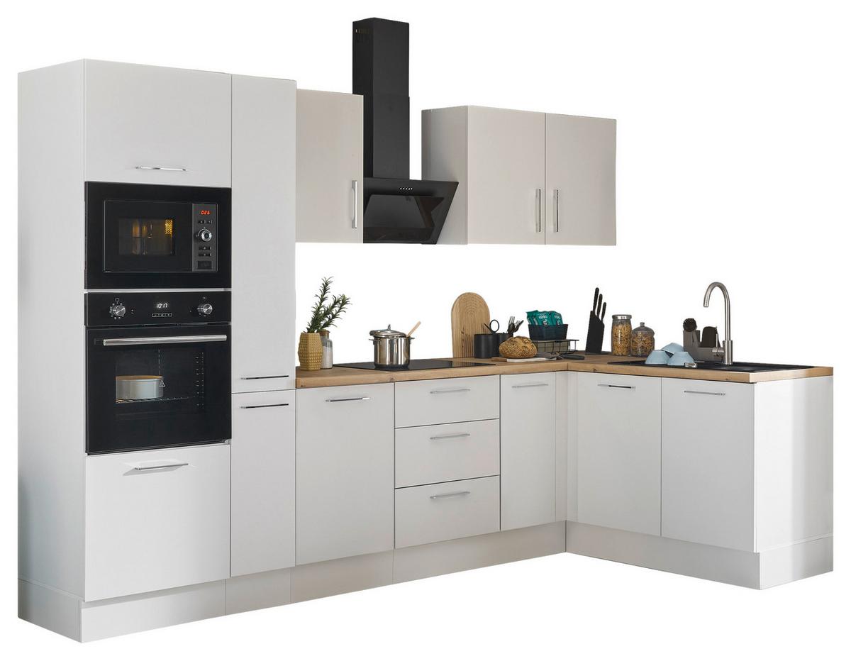 Eckküche Turin Weiß/Eiche Dekor 300x165 cm - Weiß/Eiche Artisan, Basics, Holzwerkstoff (300/165cm) - MID.YOU