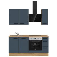 Küchenleerblock Easytouch High-Line, H1 Rechts - Blau/Eichefarben, MODERN, Holzwerkstoff (180cm) - Nobilia