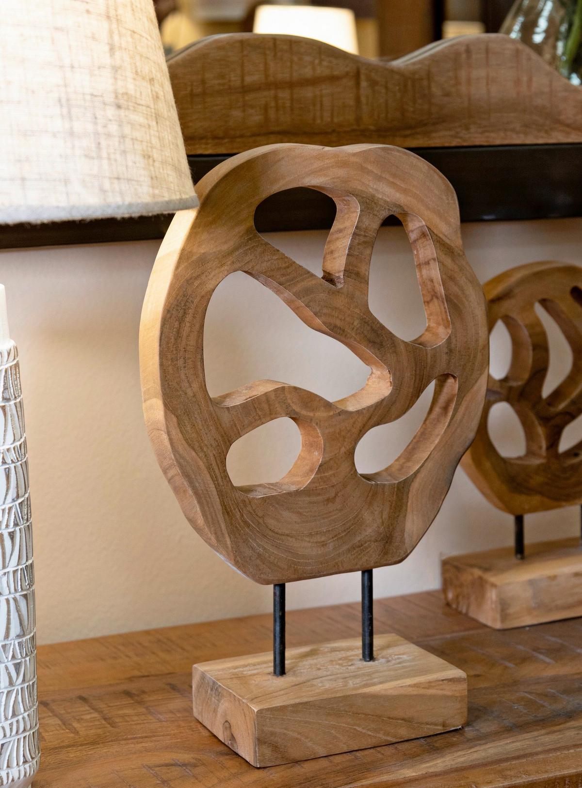 Skulptur Lubang Teak Braun, B: 25 cm - Braun, Basics, Holz (25/38/10cm)