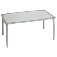 Gartentisch Metall L 150 cm - Silberfarben, MODERN, Glas/Metall (150/90/74cm) - Gardenson