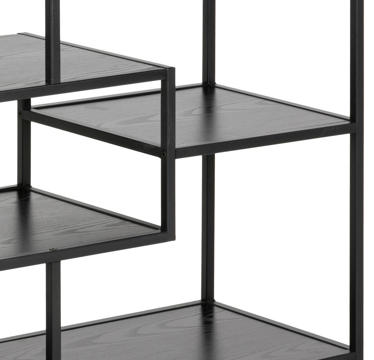 Regal Stahl Seaford B 114cm, Schwarz - Schwarz, Trend, Holzwerkstoff/Metall (114,0/78,0/35,0cm) - MID.YOU