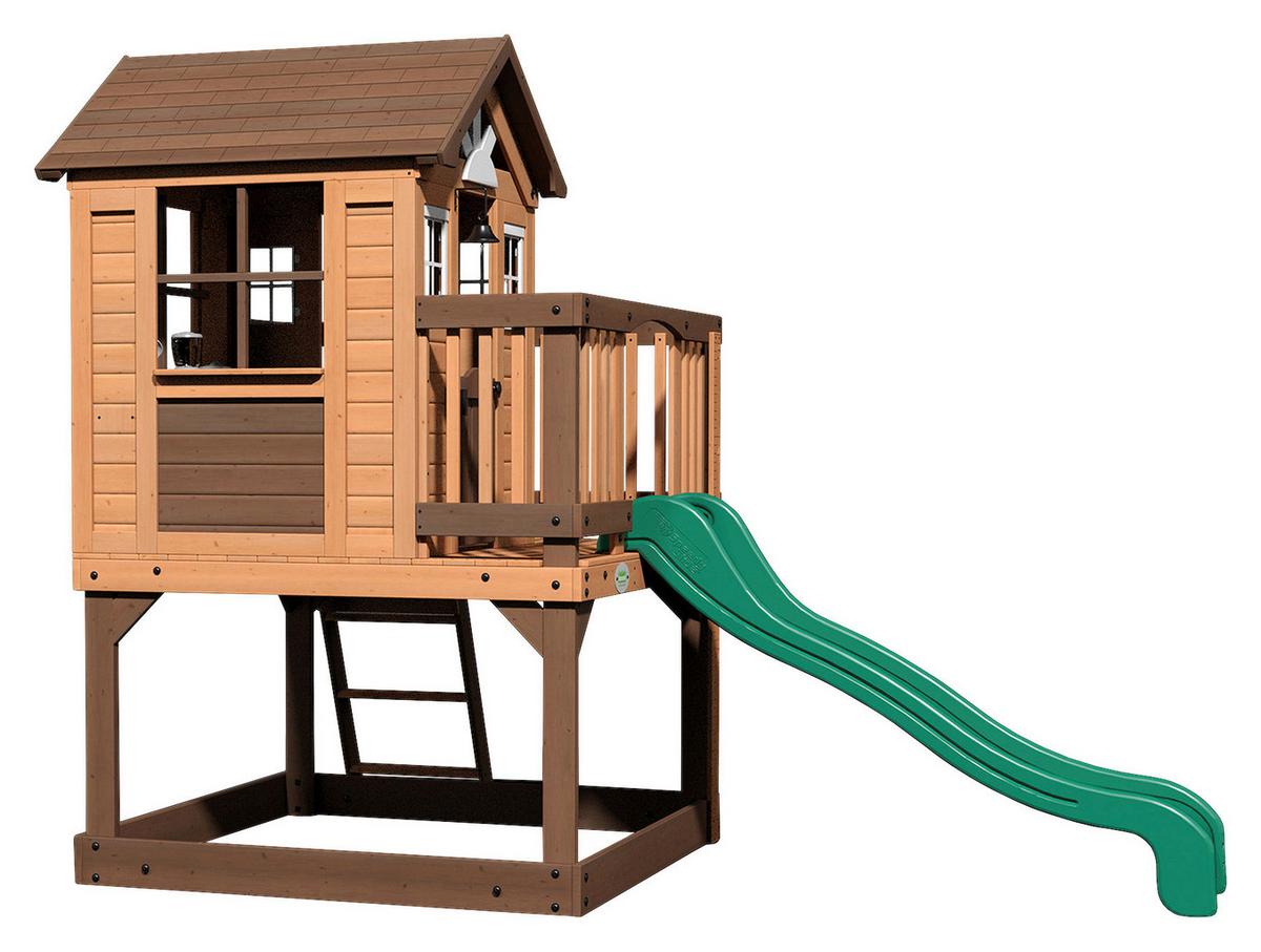 Spielhaus Echo Heights Braun/grün B: 190 Cm - Braun/Grün, KONVENTIONELL, Holz/Kunststoff (190/230/310cm) - Ambia Garden