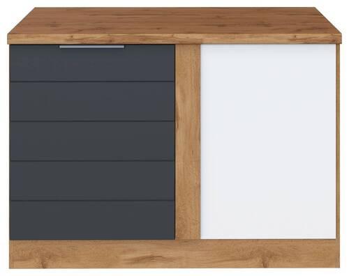 Grauer Eckunterschrank FLORENZ mit Drehtür