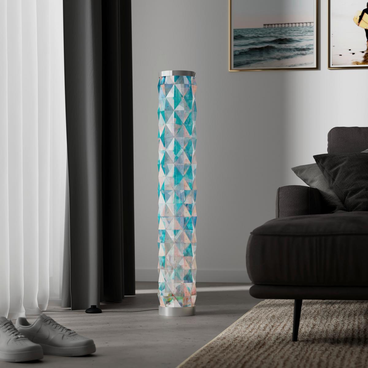 Led-es Állólámpa Chioma - krómszínű/áttetsző, Basics, műanyag (17/97,5cm) - Luca Bessoni