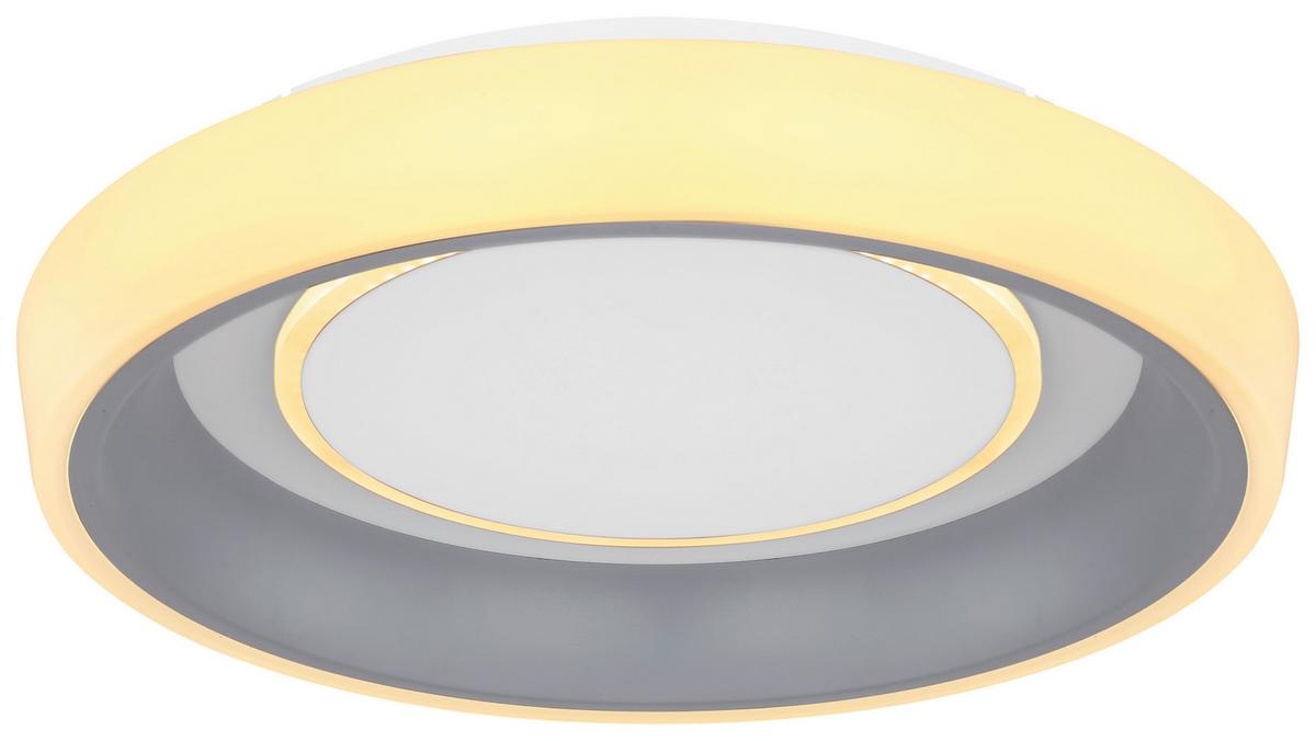 Led-deckenleuchte Tabano Ø 50 Cm Mit Memoryfunktion - Anthrazit/Opal, Basics, Kunststoff/Metall (50/9,5cm) - Globo