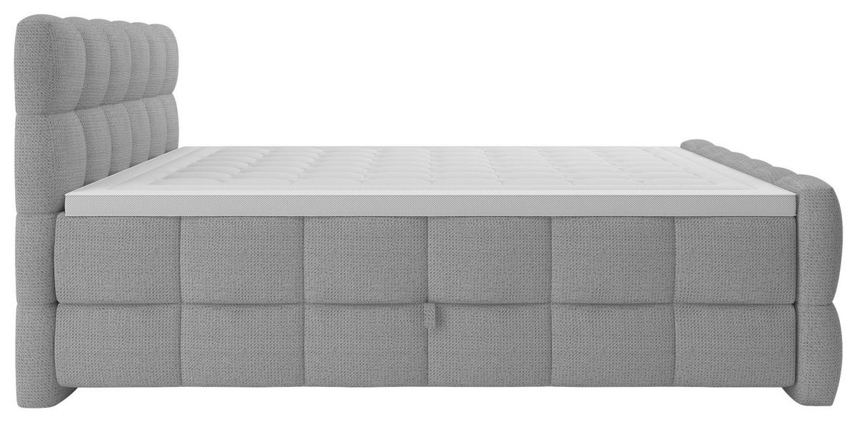 Boxspringbett Brisbane inkl. Bettkasten 160x200 - Hellgrau/Schwarz, Trend, Holz/Holzwerkstoff (160/200cm) - Sembella