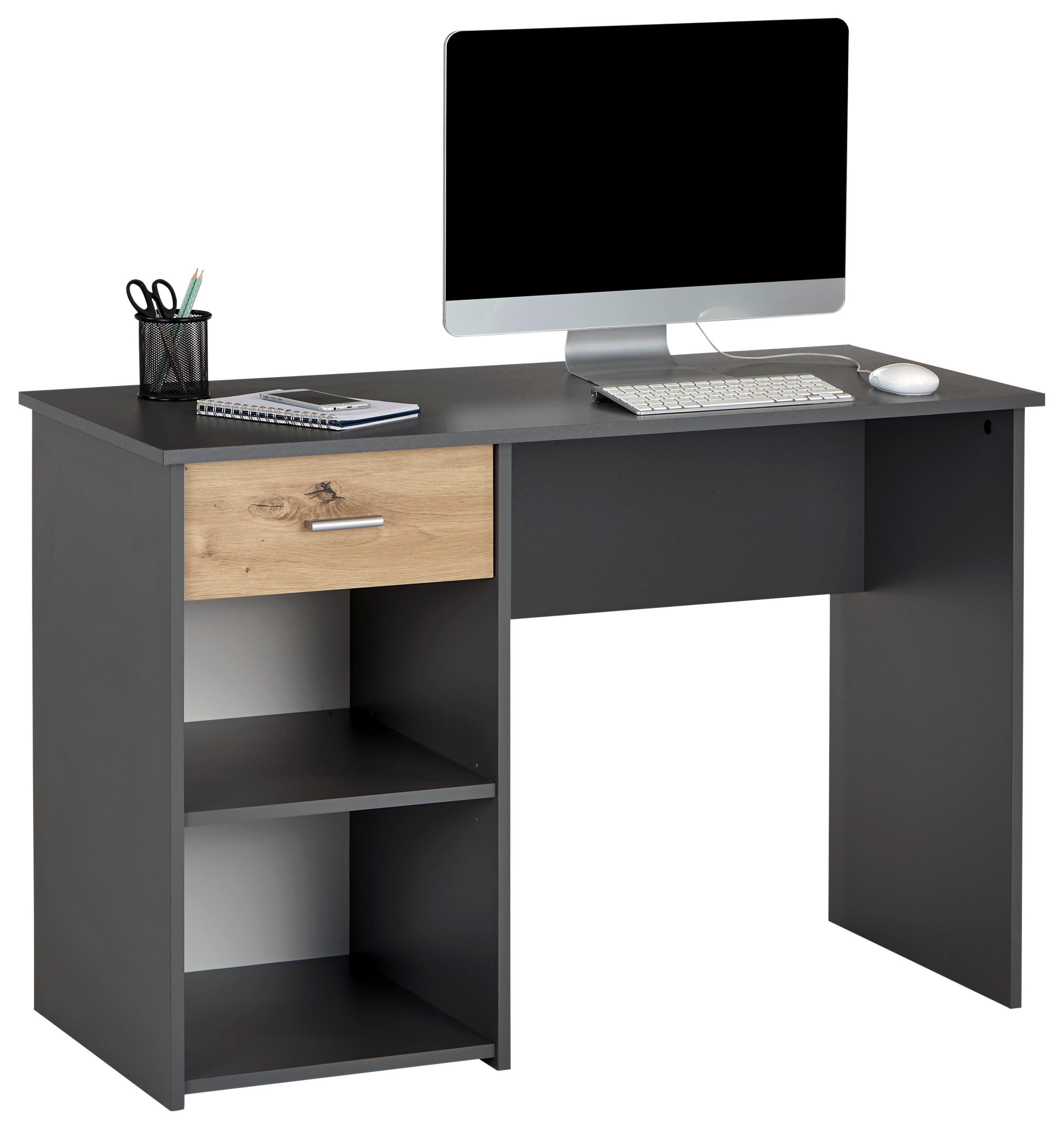 Schreibtisch mit Stauraum BxH: 110x74,5 cm Anthrazit