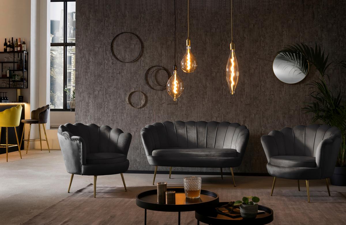 Sessel Schwarz B: 76 Cm - Goldfarben/Schwarz, MODERN, Textil (76/78/76cm) - Livetastic