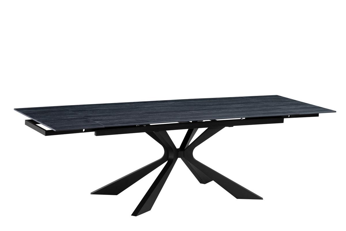 Esstisch Hamar Schwarz L: 180-220 cm - Schwarz, MODERN, Stein/Metall (180/220/90/76cm) - P & B