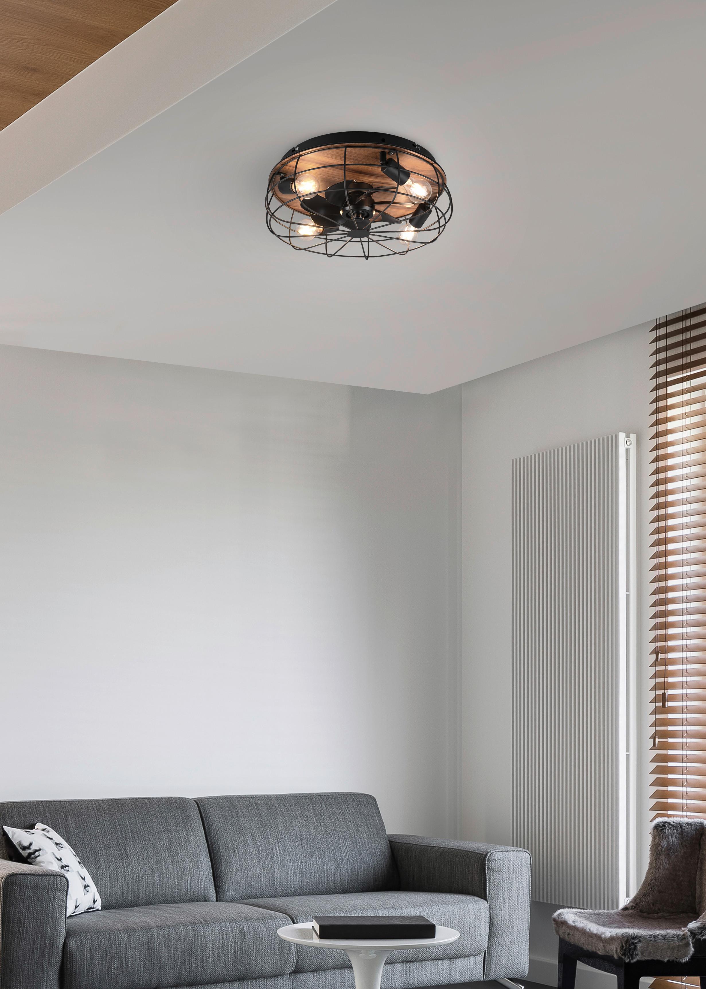 Deckenleuchte R61105032 - Schwarz/Braun, LIFESTYLE, Holz/Kunststoff (48,5/17,5cm)