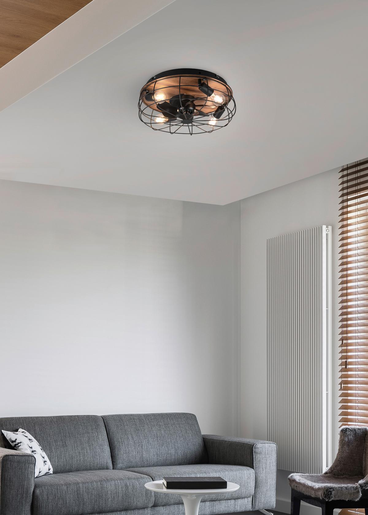 Deckenleuchte R61105032 - Schwarz/Braun, LIFESTYLE, Holz/Kunststoff (48,5/17,5cm)