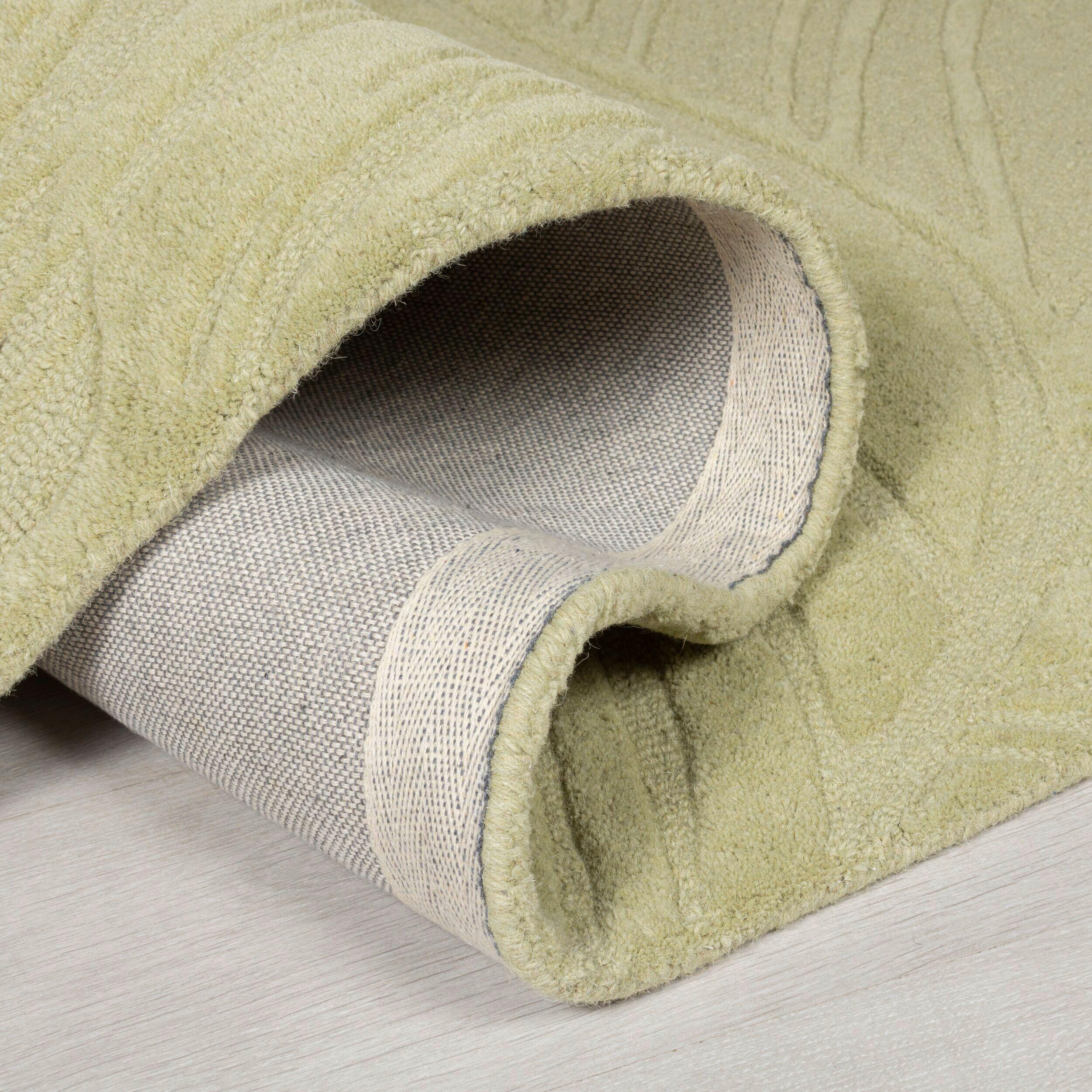 Wollteppich 503119373943 - Hellgrün, Basics, Textil (160cm)