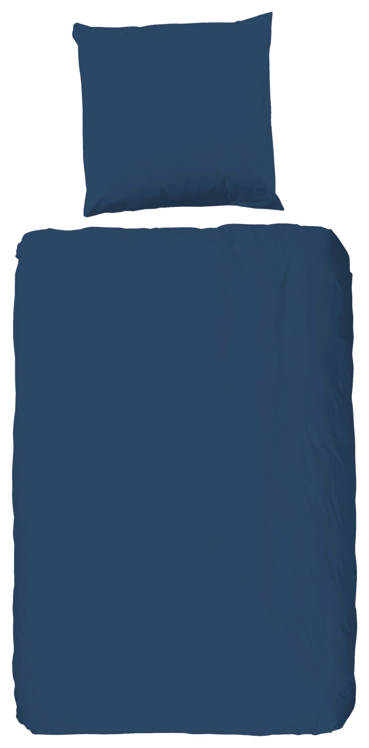 Bettwäsche Uni Blau Dunkelblau 135x200 cm - Dunkelblau, Basics, Textil (135/200cm)