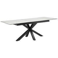 Esstisch Lotus Schwarz/Weiß L: 168-210 cm - Schwarz/Weiß, MODERN, Glas/Keramik (168-210/90/76cm) - MID.YOU